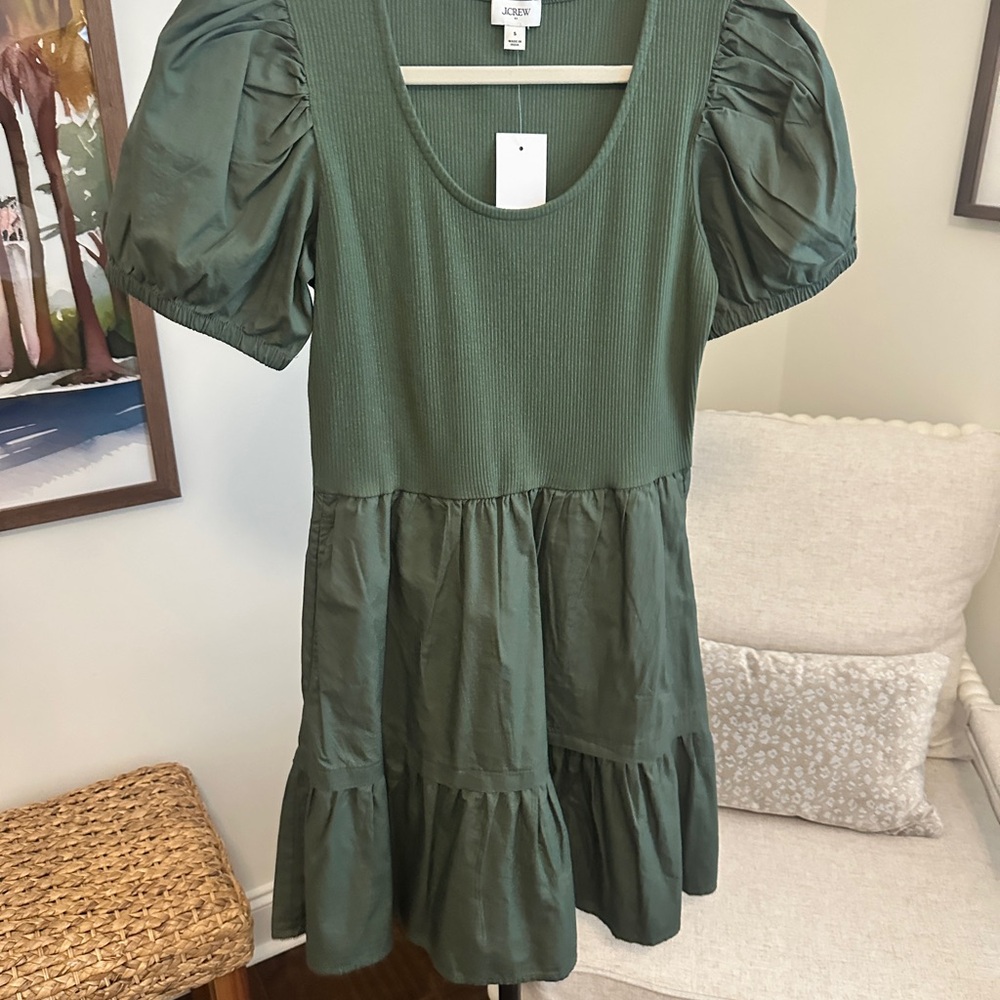 J. Crew Ribbed Knit dress in Olive